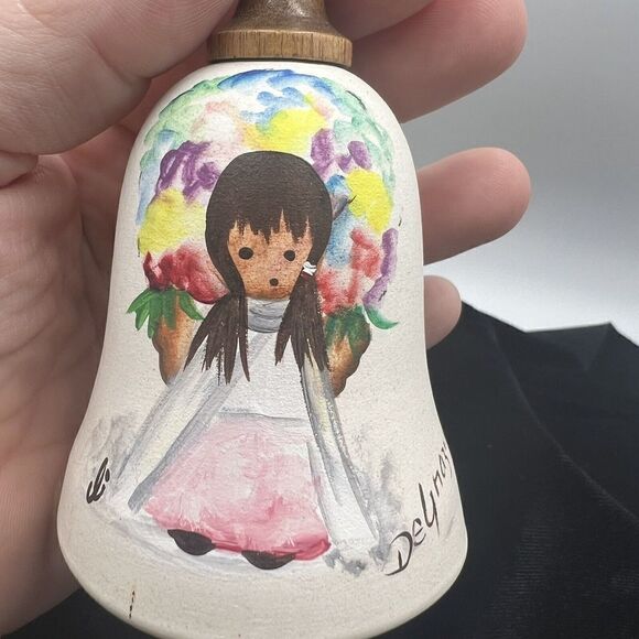 De Grazia Bell Hand Painted Sandstone Creation Pottery Native American Girl - Picture 2 of 8